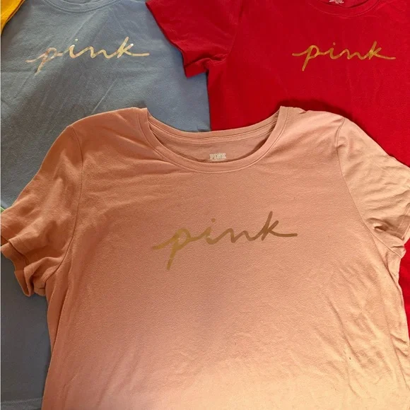 Bundle of 5 PINK Victoria's Secret Short Sleeve Tees - Picture 7 of 7
